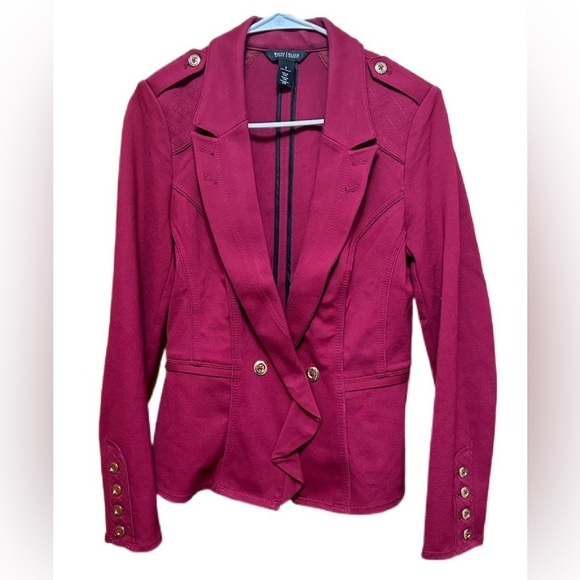 White House Black Market Womens Jacket  Blazer 8 Rayon Red - Picture 3 of 9